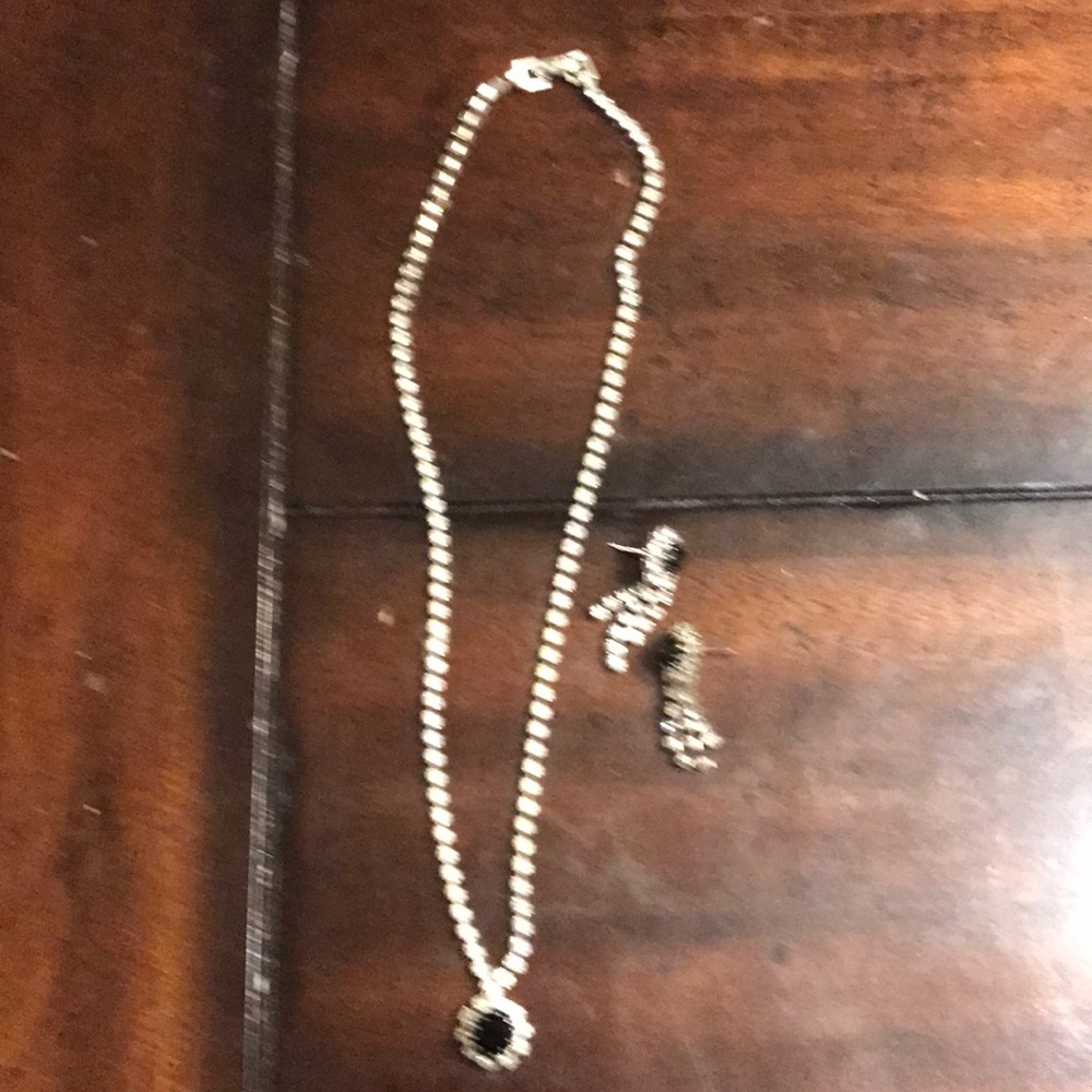Rhinestone Necklace and Earrings set
